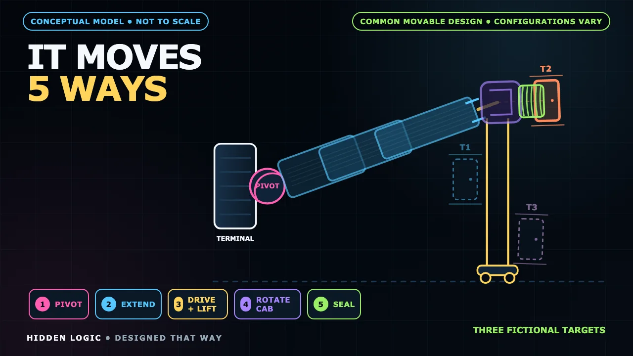 Original Hidden Logic jet-bridge diagram labeled It Moves 5 Ways
